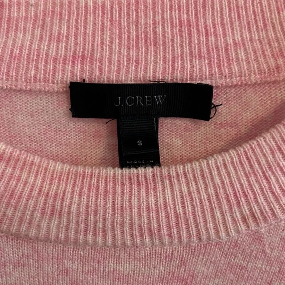 J.Crew Ruffle Sleeve Sweater — Pink, Size Small
